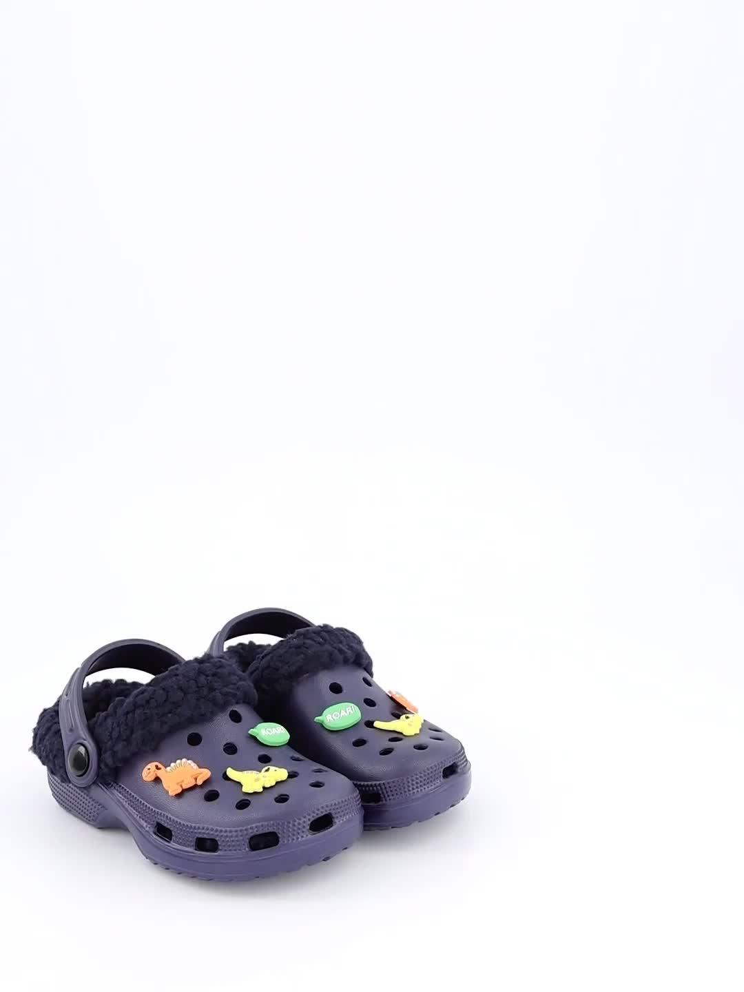 Video of v-by-very-boys-removeable-faux-fur-lined-mule-sandal-navy