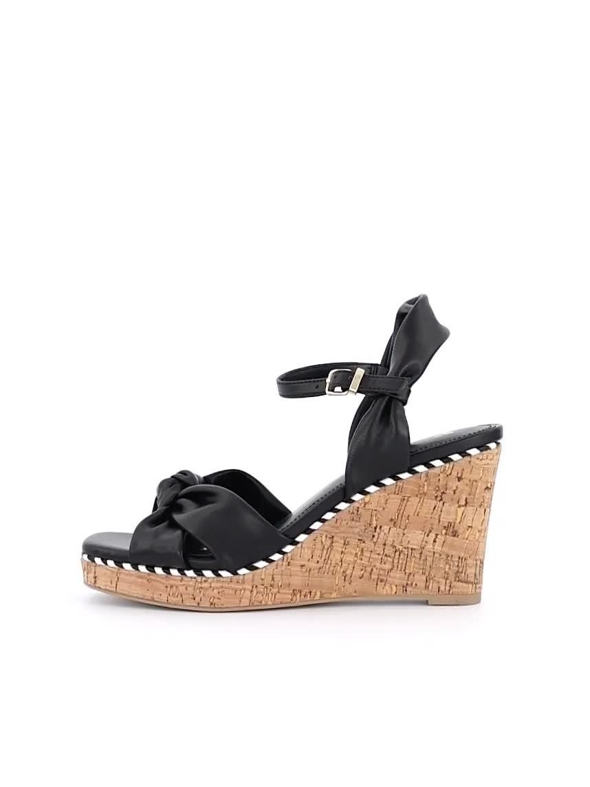 Video of v-by-very-high-wedge-knot-front-sandals-black