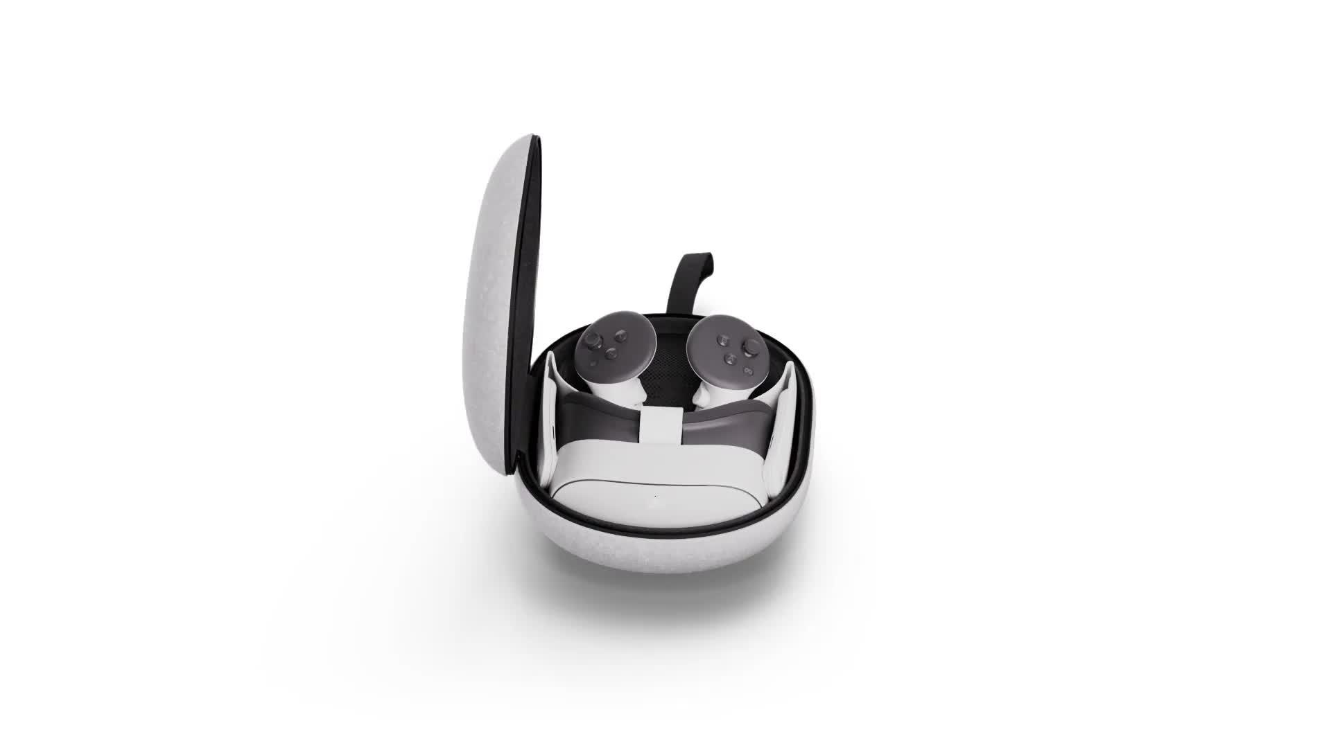 Video of meta-quest-compact-carrying-case-works-with-meta-quest-33s-refreshed-compact-design-fits-quest-33s-touch-plus-controller-active-straps-charging-cable-and-adapter