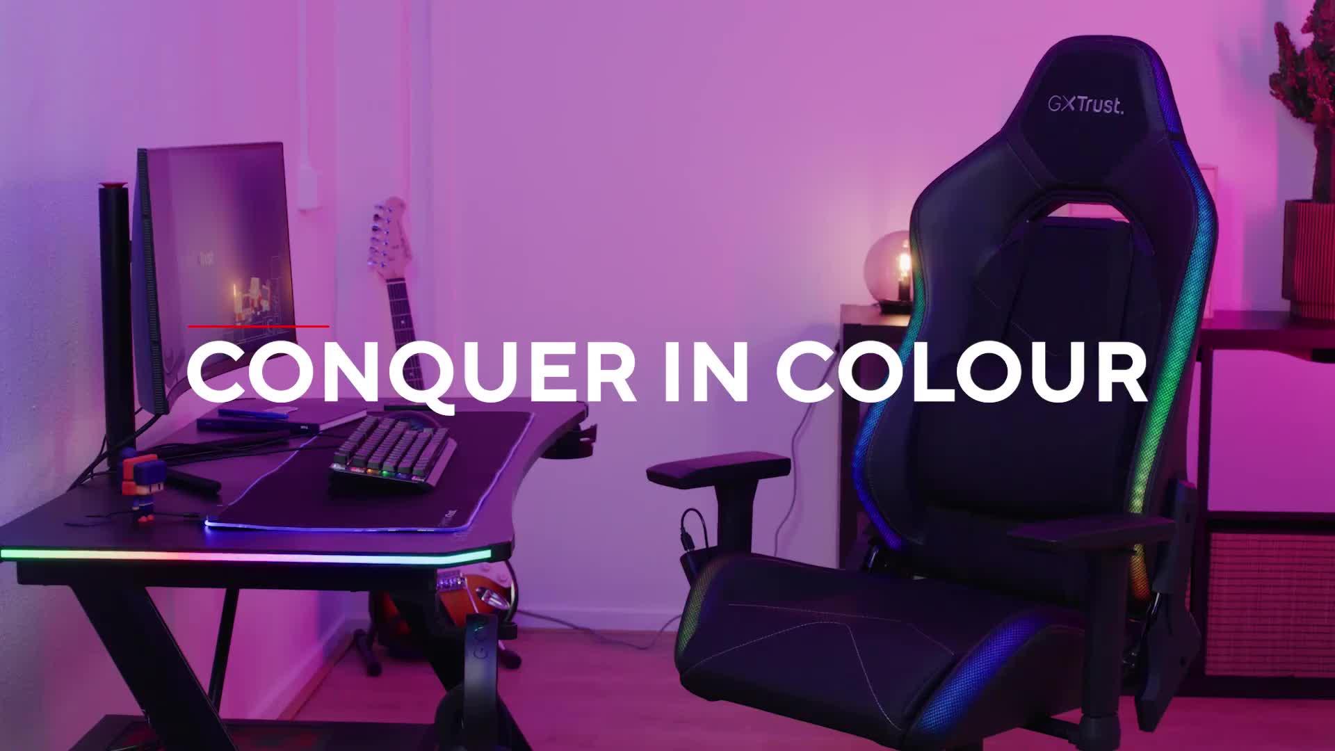 Video of trust-gxt719-ruya-rgb-adjustable-gaming-chair-black