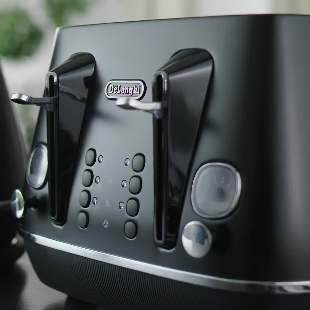 Video of delonghi-distinta-x-blacknbsp4-slice-toaster