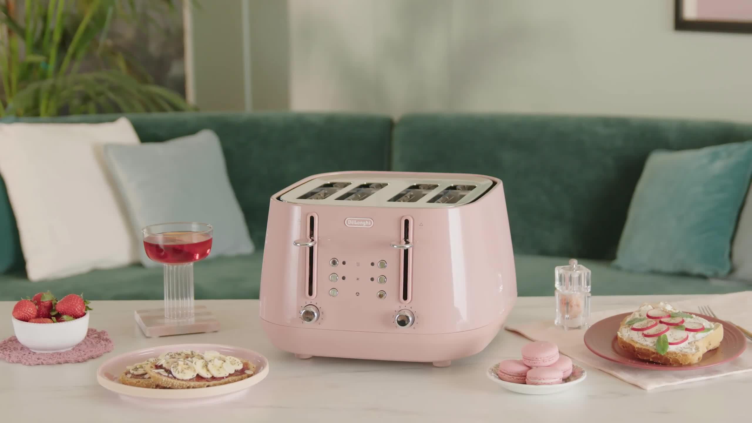 DeLonghi Eclettica 4-Slice Toaster Pink Littlewoods
