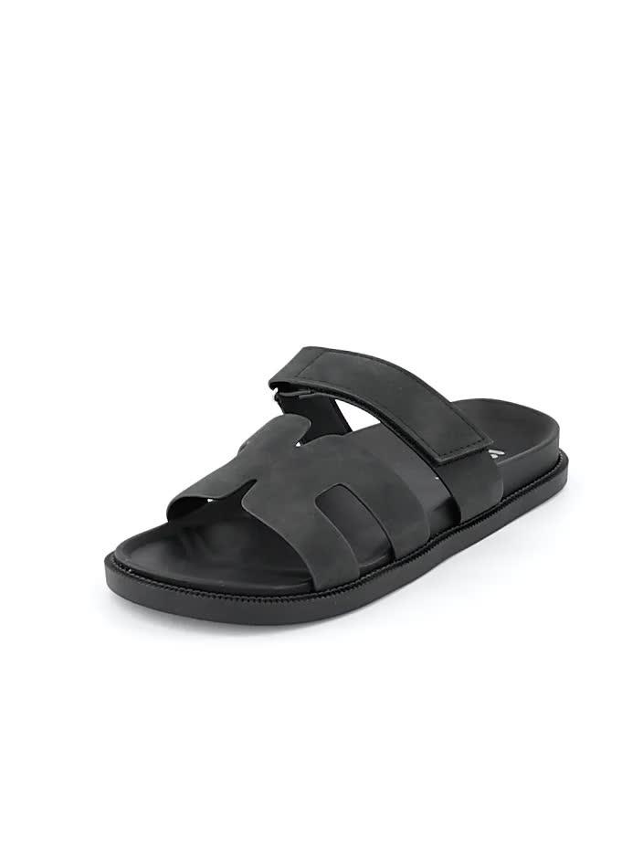 Video of v-by-very-wide-fit-adjustable-strap-footbed-slider-sandal-black
