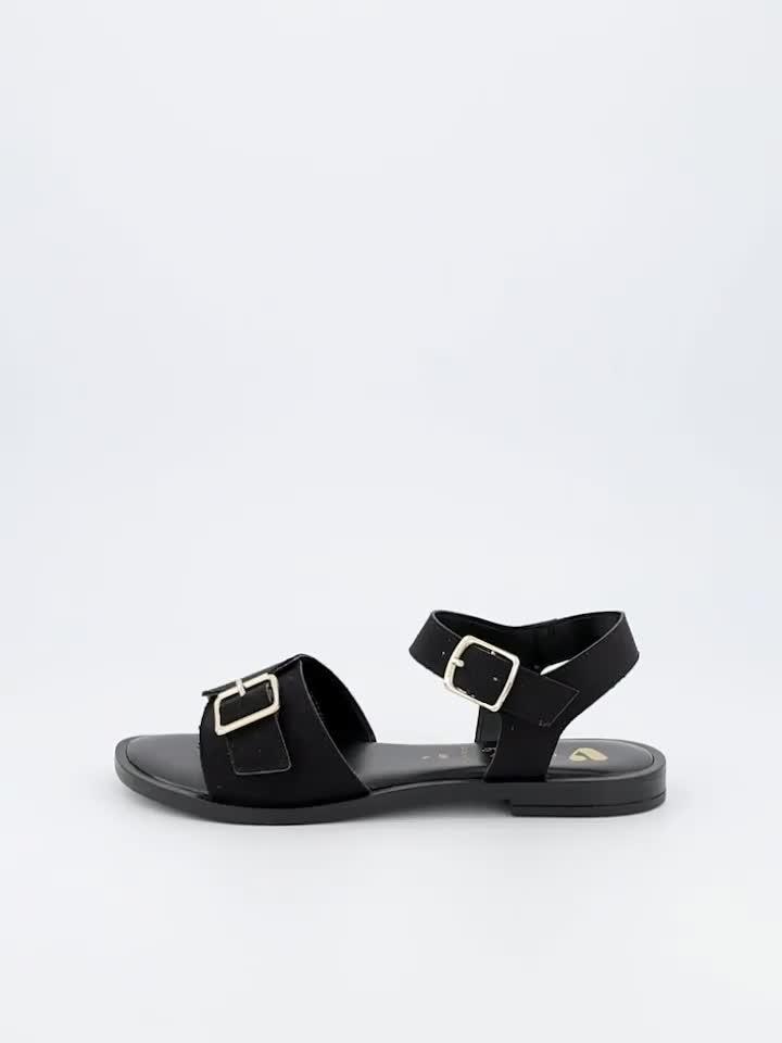 Video of v-by-very-comfort-wide-fit-comfort-sandal-with-buckles-black