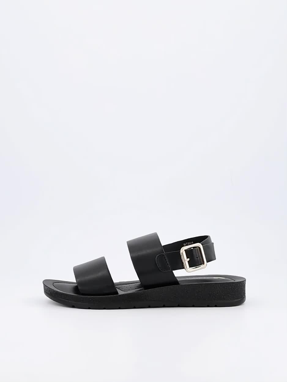 Video of v-by-very-comfort-comfort-twin-strap-sandals-black