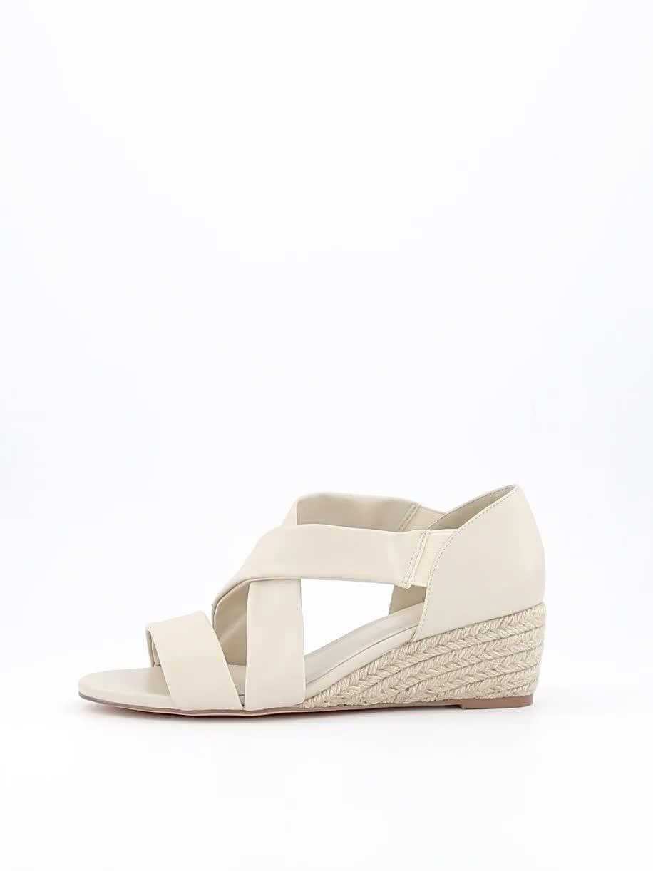 Video of everyday-wide-fit-low-strappy-wedge-sandals-bone