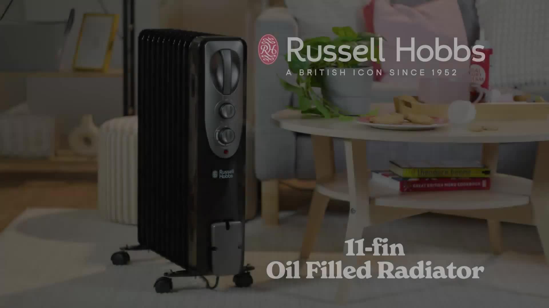 Video of russell-hobbs-25kw-oil-filled-radiator-9-finnbsp--black