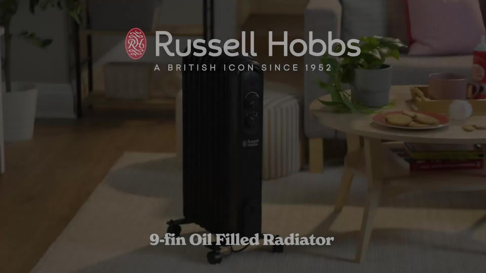 Video of russell-hobbs-25kw-oil-filled-radiator-9-finnbsp--matt-black