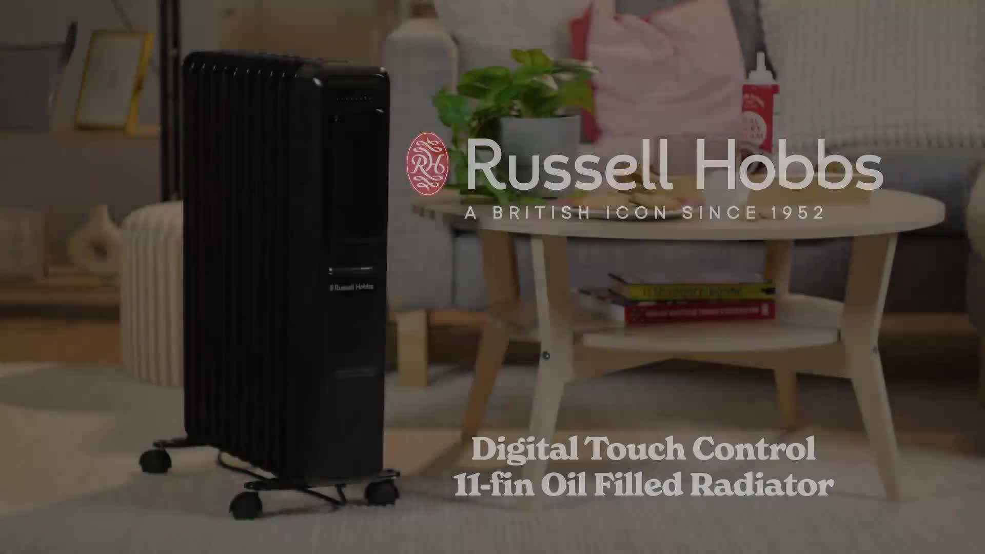 Image thumbnail 7 of 7 of Russell Hobbs 2.5kW&nbsp;Digital Touch Control 11-Fin Oil-Filled Radiator - Black