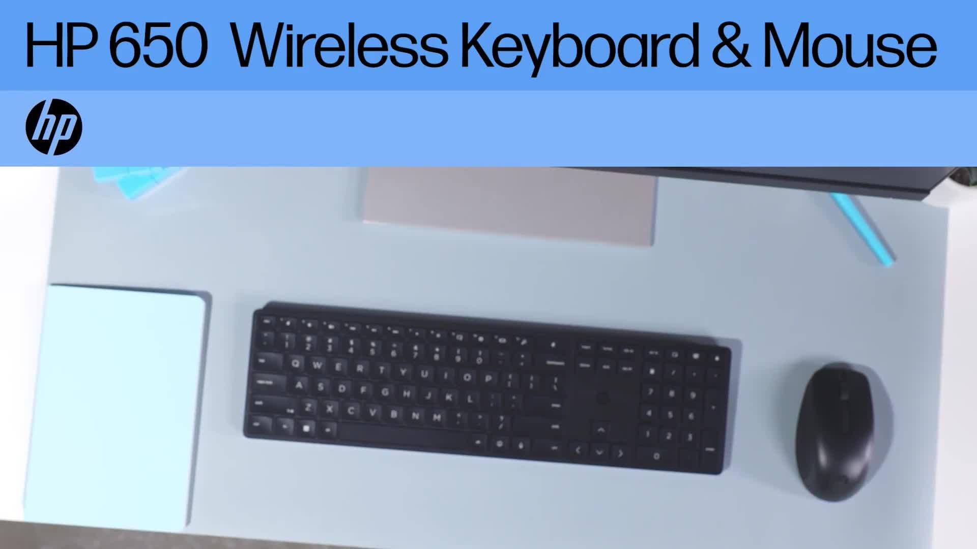 HP 650 Wireless Keyboard Mouse Combo Multi Surface use 20+