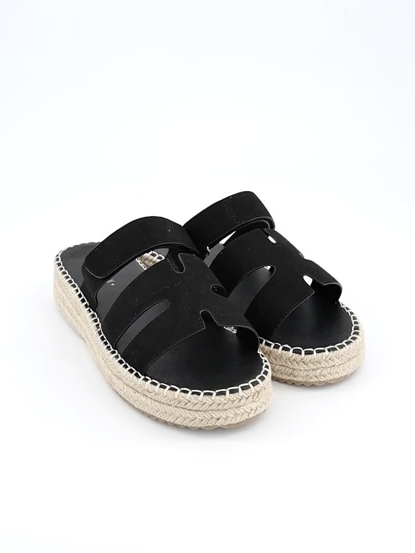 Image thumbnail 6 of 6 of V by Very Extra Wide Fit Flat Espadrille Sandal - Black