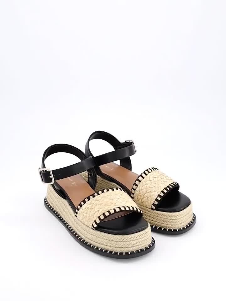 Video of v-by-very-raffia-wedge-with-stitch-detail