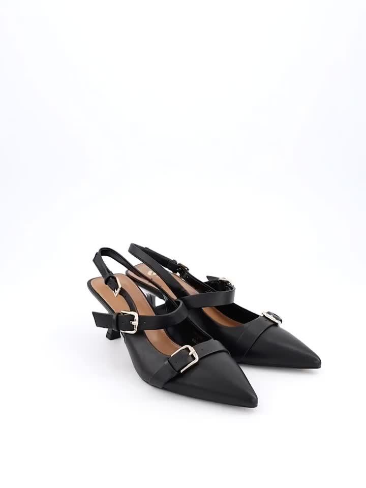 Video of v-by-very-sling-back-heel-with-buckles-shoe