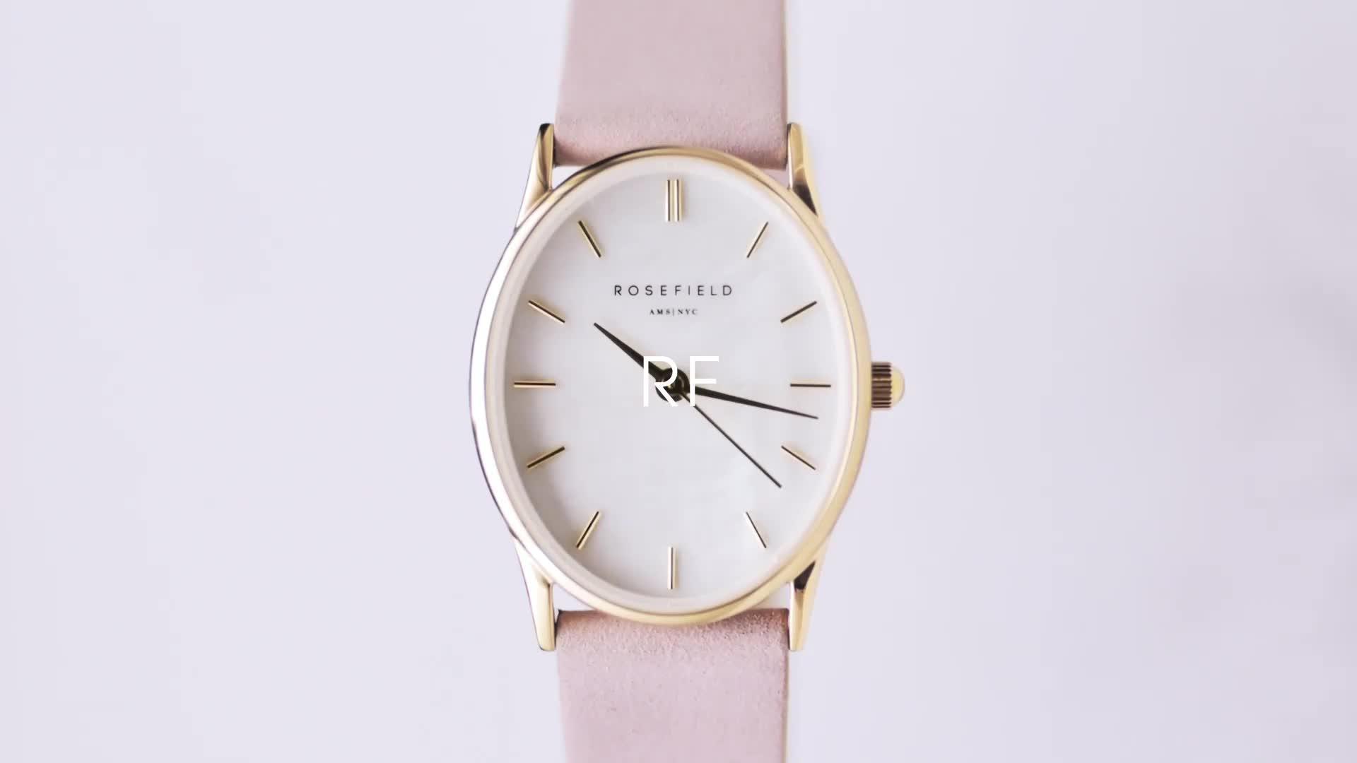 Video of rosefield-oval-watch-with-white-mop-dial-in-a-silver-colour-case-and-stainless-steel-bracelet