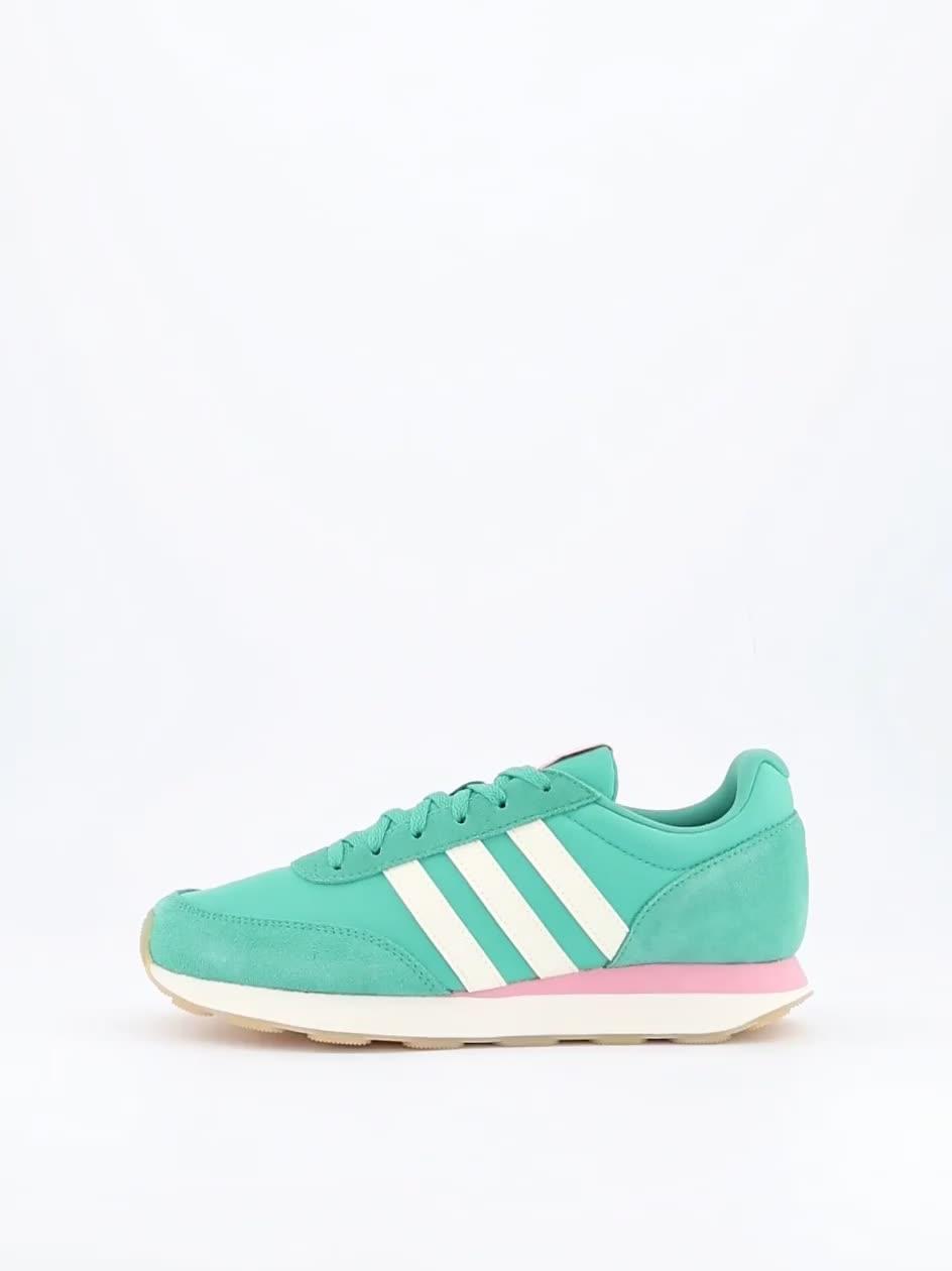 Video of adidas-sportswear-womens-run-60s-30-trainers-semi-court-greenoff-whitebliss-pink