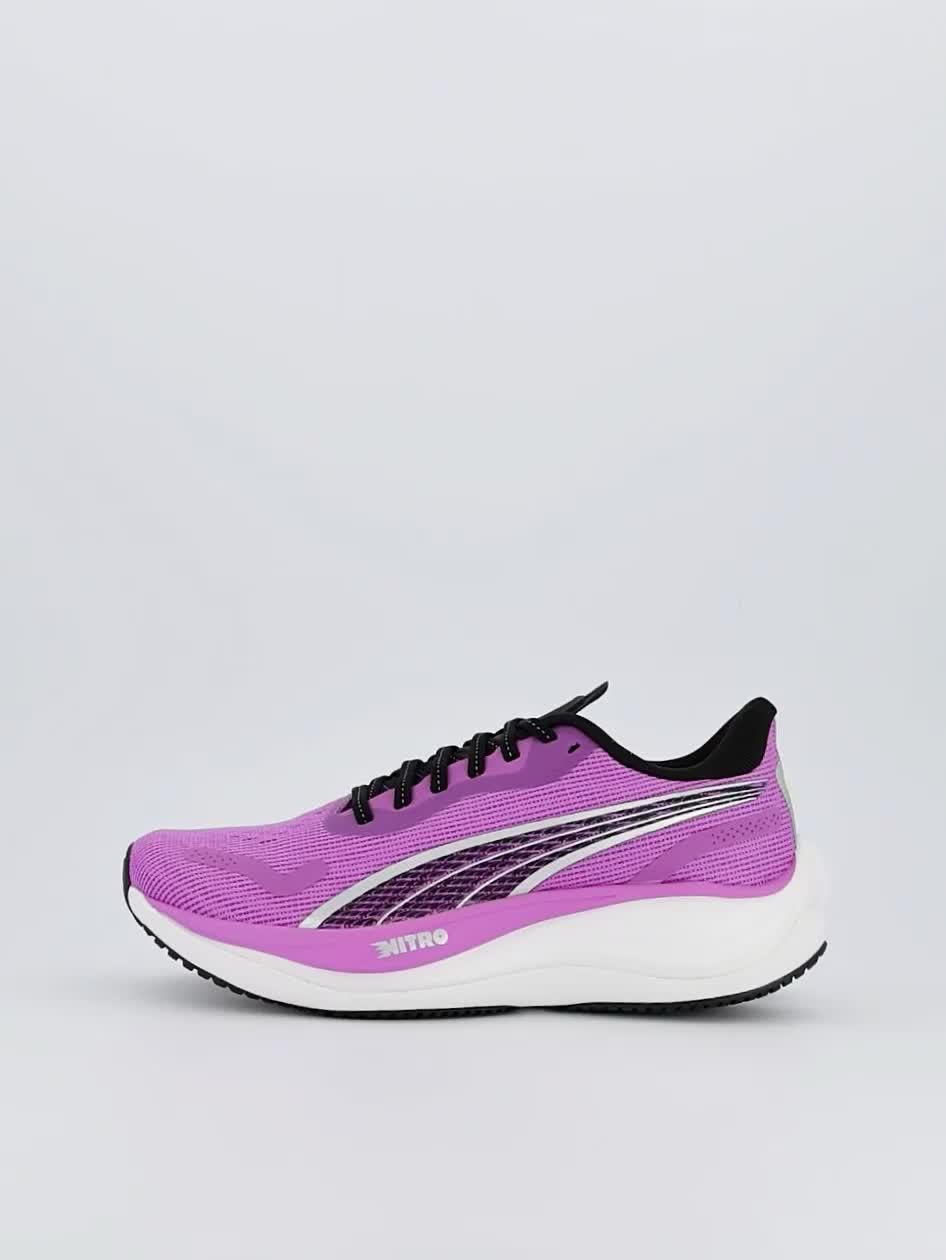 Video of puma-womens-running-velocity-nitro-3-trainers-purple