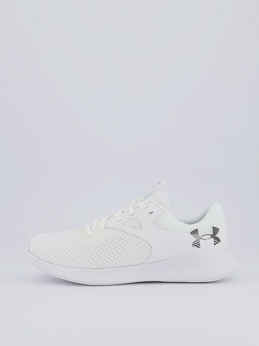Video of under-armour-womens-training-charged-aurora-2-trainers-white