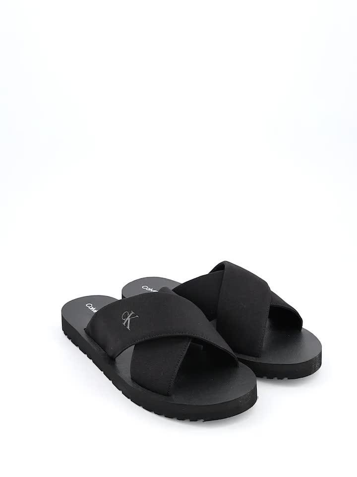 Video of calvin-klein-crossover-sandal-black