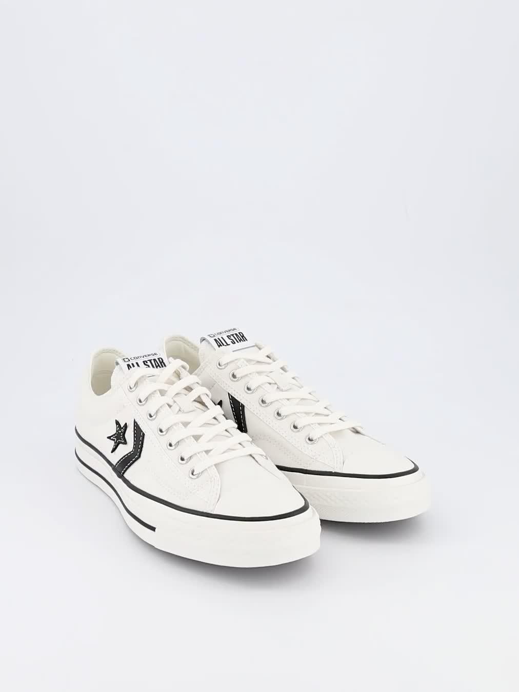 Video of converse-mens-star-player-76-canvas-ox-trainers-white