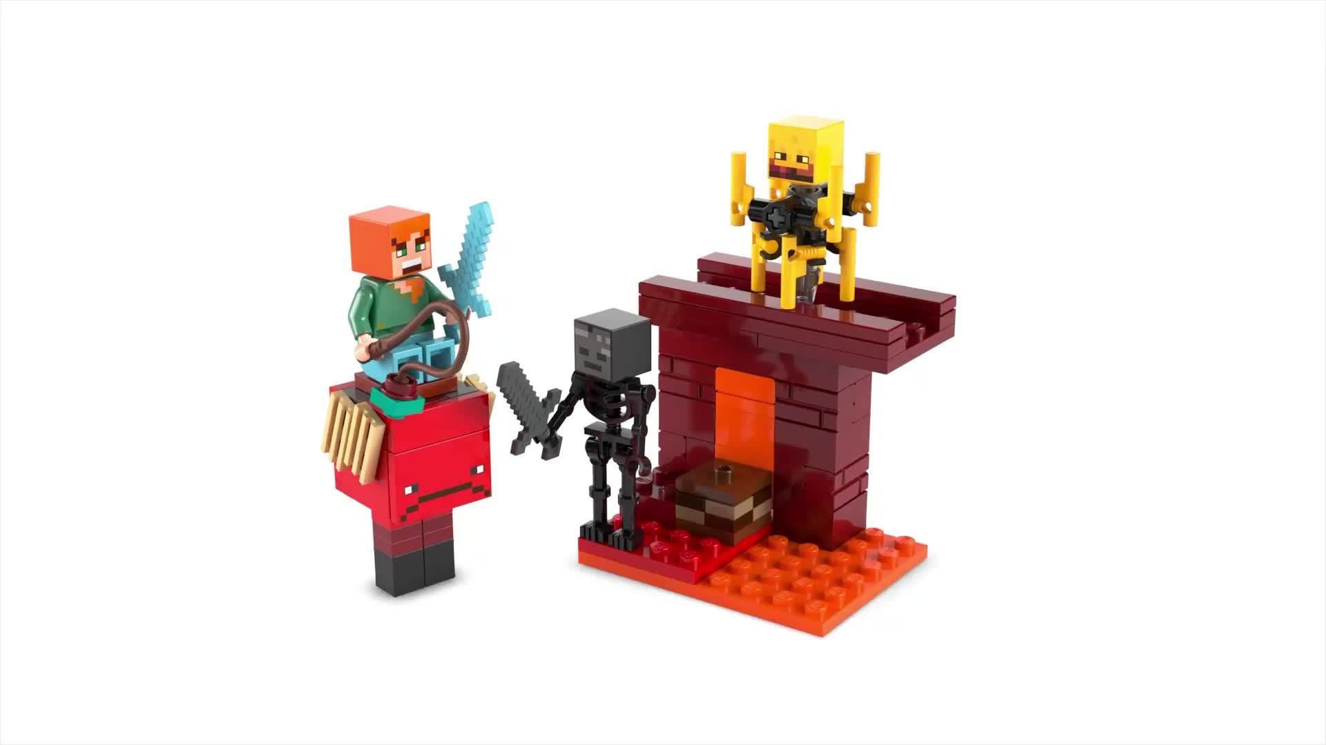 Video of lego-minecraft-the-nether-lava-battle-set-21266