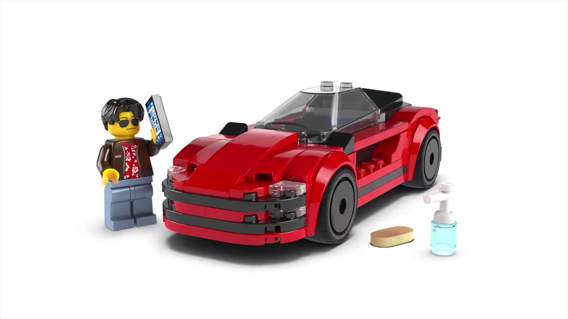 Video of lego-city-red-sports-car-toy-vehicle-set-60448