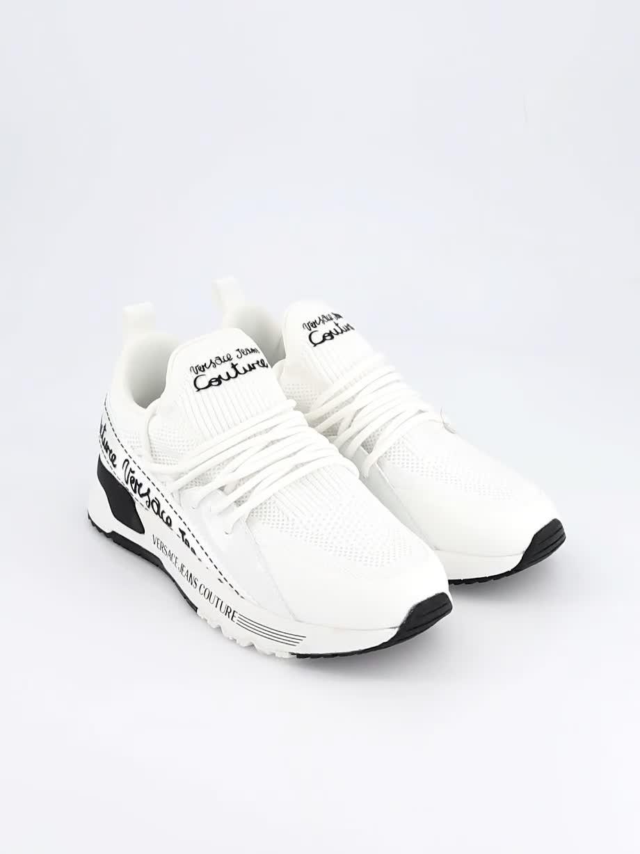 Video of versace-jeans-couture-knitted-trainers-white