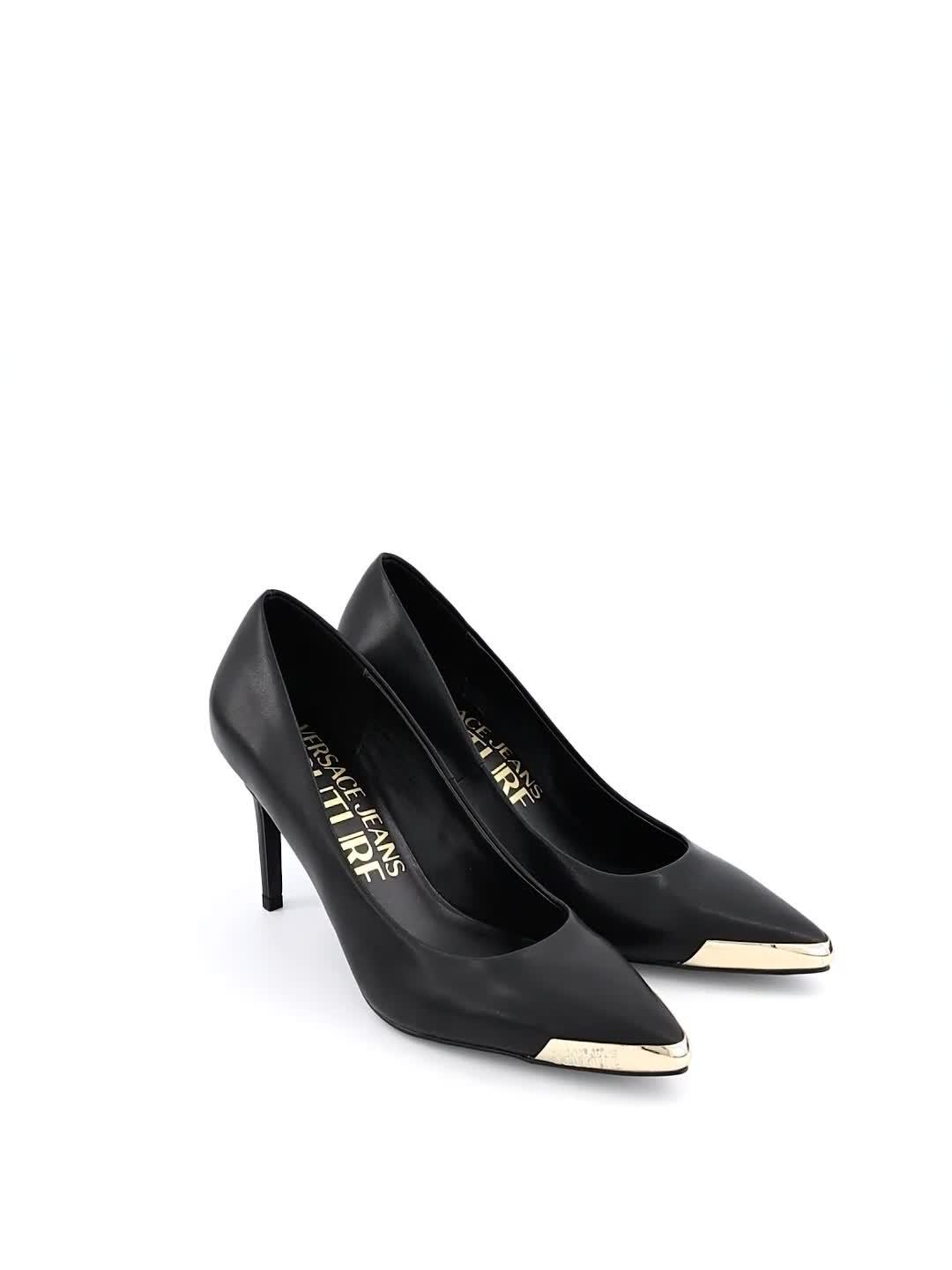 Video of versace-jeans-couture-scarlett-pointed-toe-pumps-black