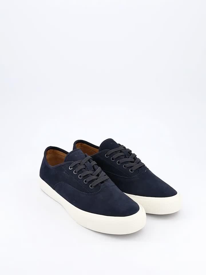 Video of boss-aiden-tennis-leather-trainers-dark-blue