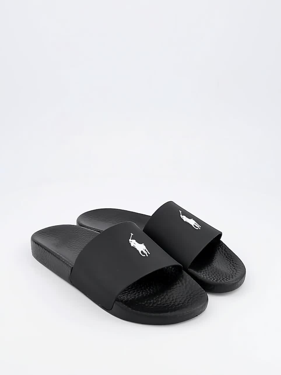 Image thumbnail 6 of 6 of Polo Ralph Lauren Pool Sliders - Black/White