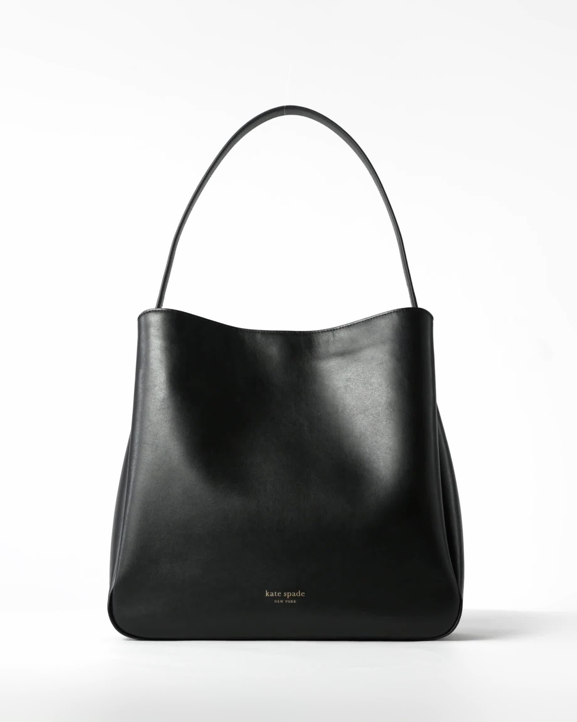 Video of kate-spade-new-york-grace-fine-grain-leather-large-hobo-bag-black