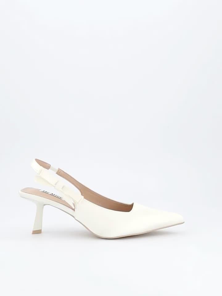 Video of raid-be-mine-almeria-heeled-shoes-ivory-satin