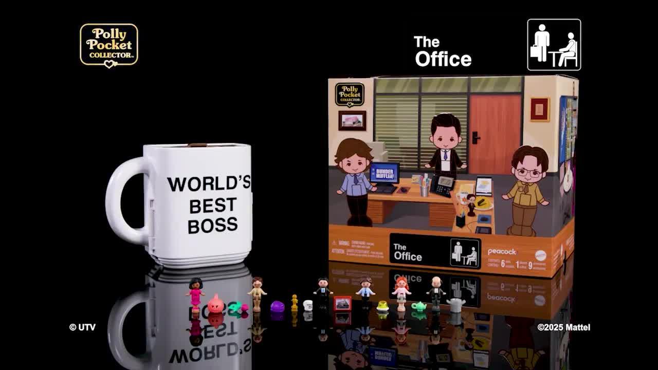 Video of polly-pocket-the-office-compactnbspplayset-6-character-dolls-and-9-accessories
