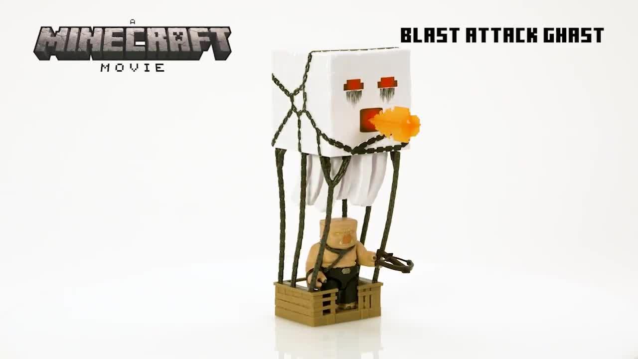 Video of minecraft-blast-attack-ghast-action-figure-set-with-lights-sounds-amp-more-inspired-by-the-movie