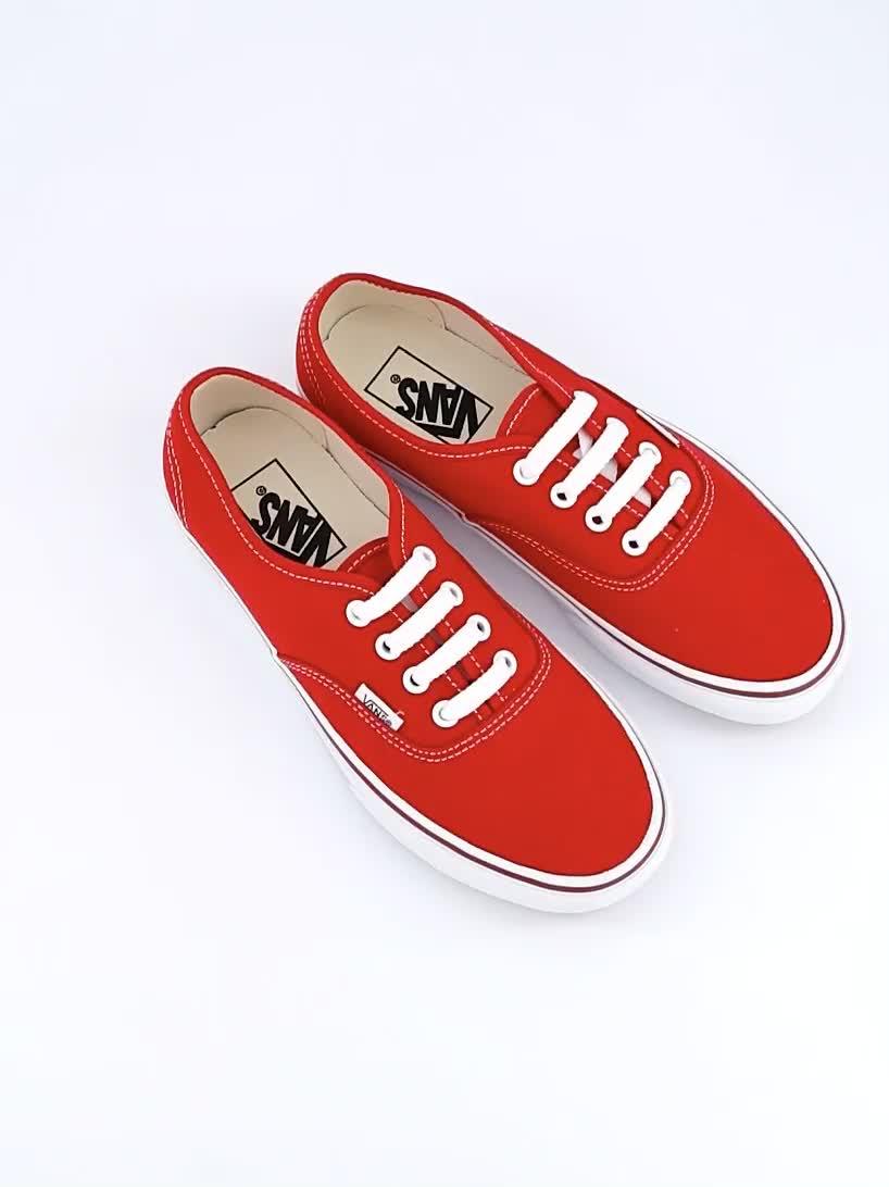 Video of vans-womens-authentic-trainers-redwhite