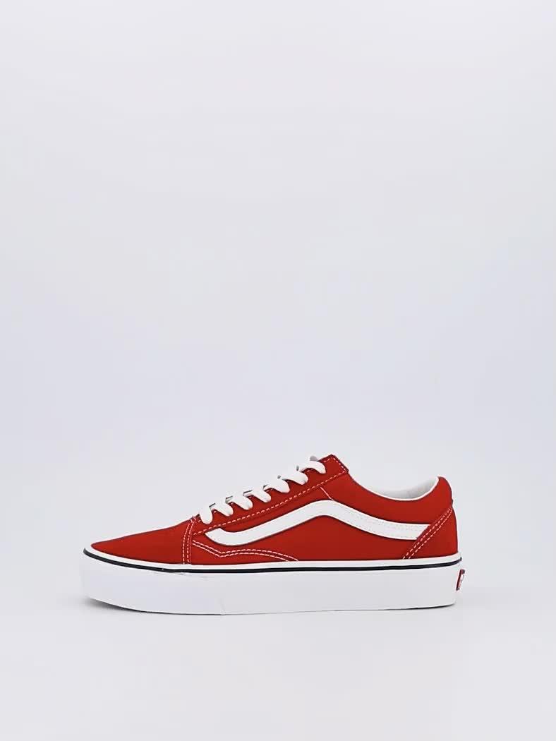 Video of vans-womens-old-skool-trainers-red