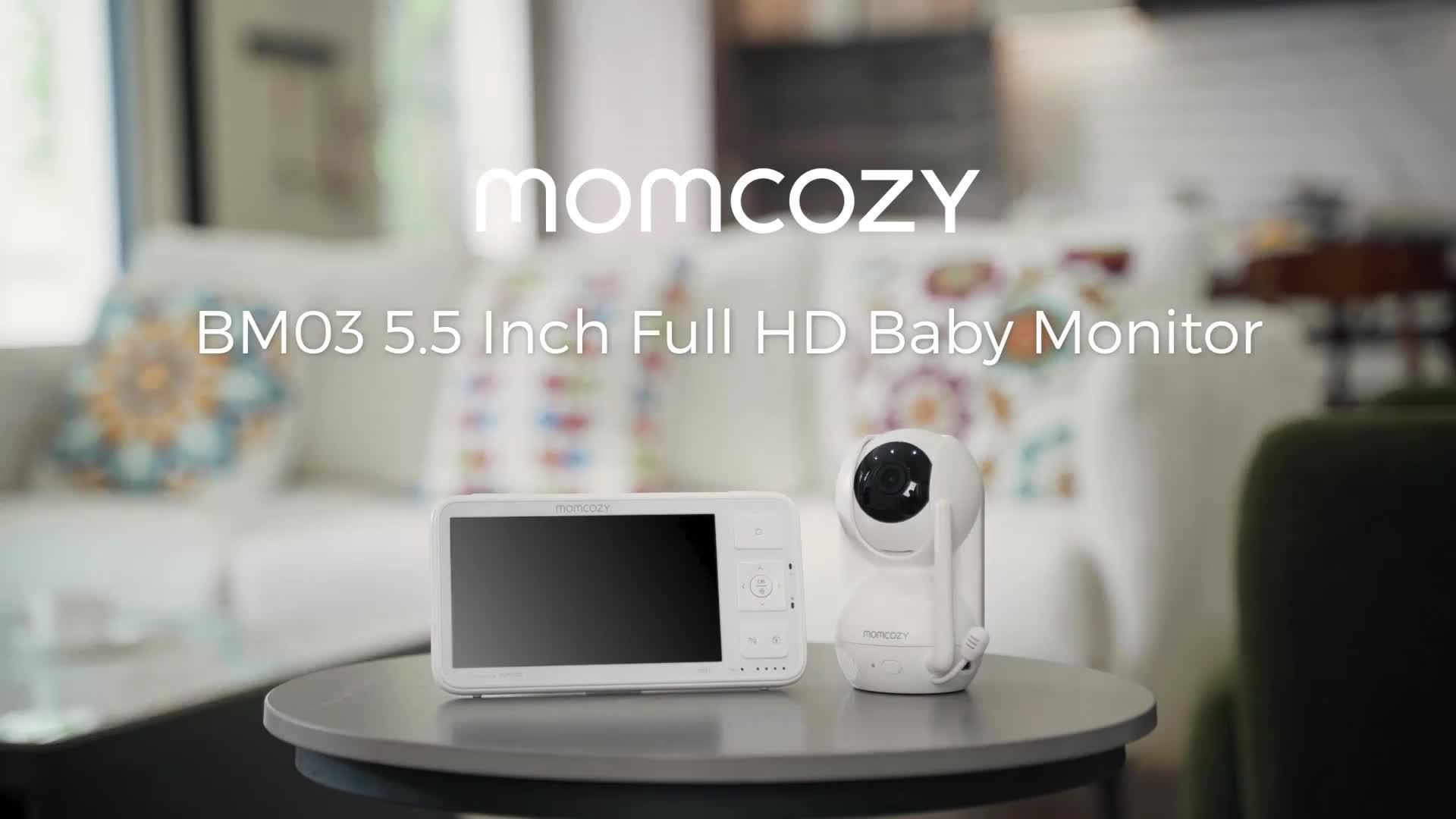 momcozy Baby Monitor BM03 Telecamera Aggiuntiva Full HD 1080P, Pan-Tilt-Zoom, Scheda SD (Non Inclusa), Non Compatibile con BM01