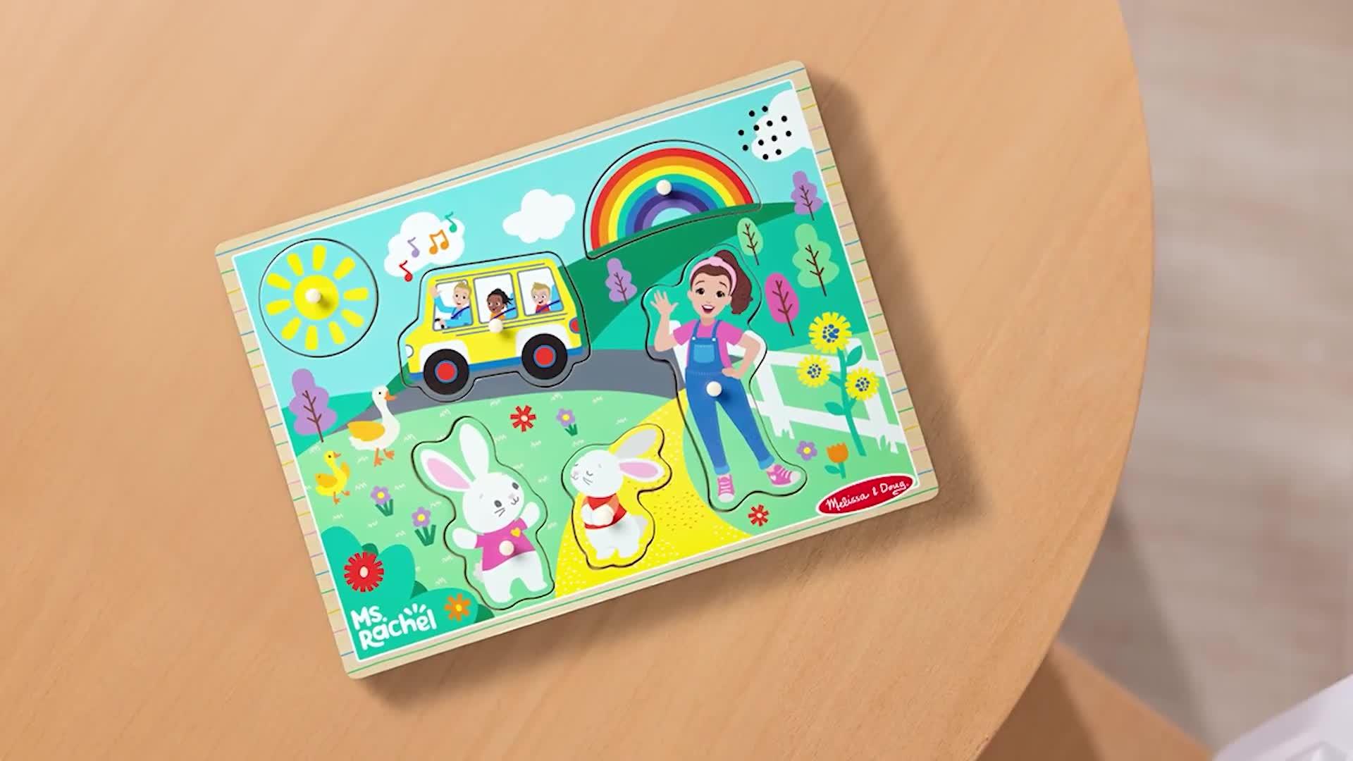 Video of melissa-doug-ms-rachel-sound-puzzle-ndash-6-piece-wooden-puzzle-with-light-activated-sounds