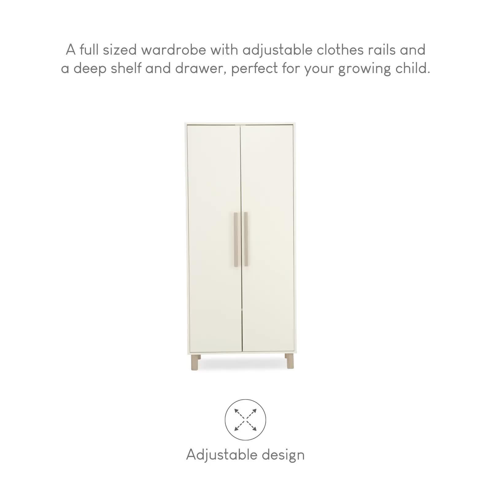 Image thumbnail 6 of 6 of CuddleCo Harper Nursery Wardrobe - Cream &amp; Ash