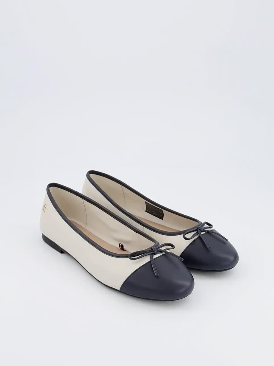 Image thumbnail 6 of 6 of Tommy Hilfiger Leather Ballerina Shoe - Newsprint Beige