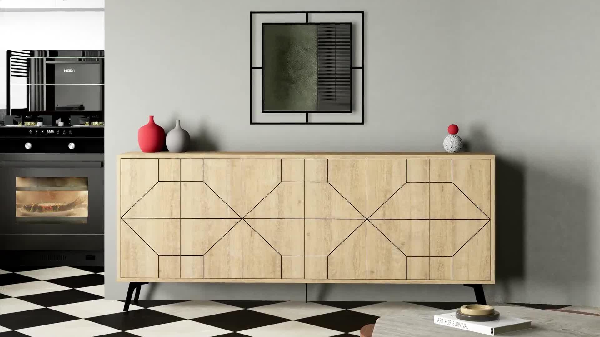 Image thumbnail 8 of 8 of Decortie Dune Large 6 Door&nbsp;Sideboard - White