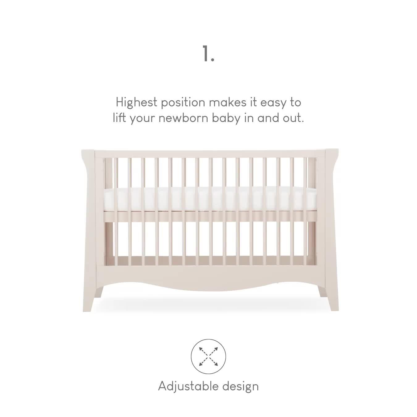 Video of cuddleco-clara-mini-2-piece-nursery-furniture-set-cashmere
