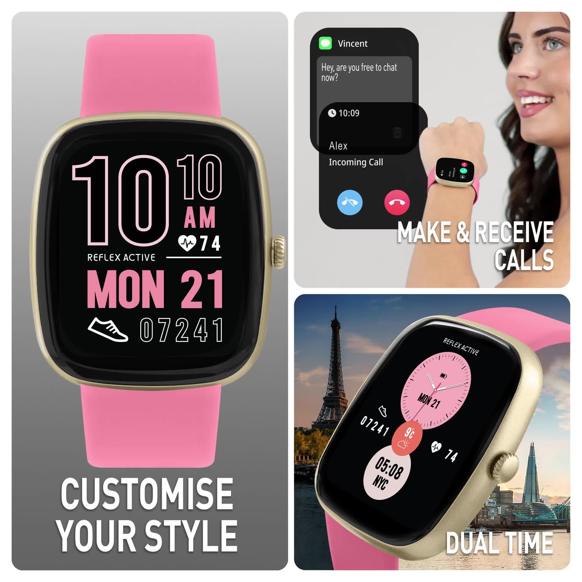 Video of reflex-active-series-50-smart-pink-calling-watch-interchangeable-set