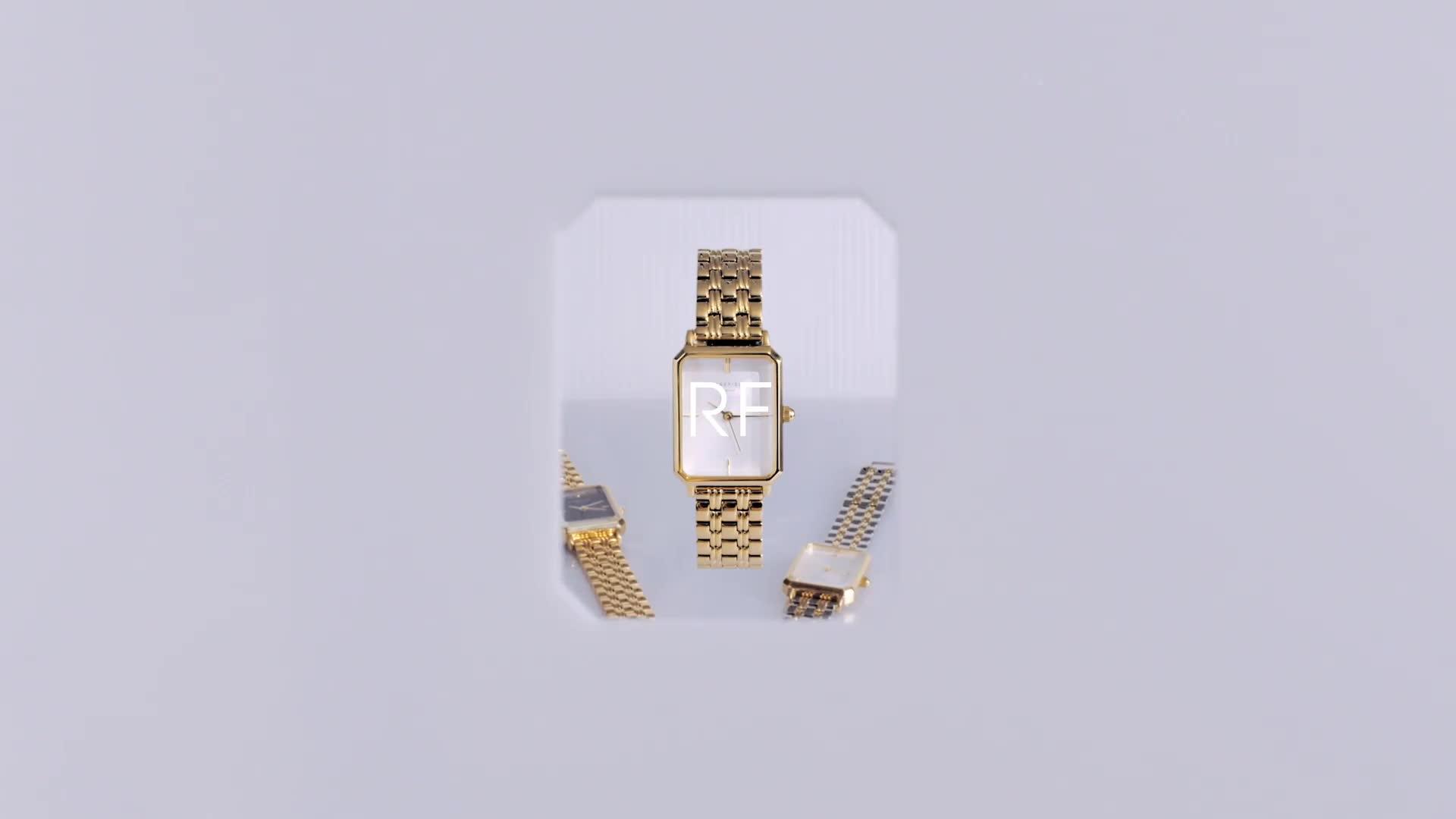 Video of rosefield-octagon-silver-sunray-dial-in-a-silver-ip-case-and-stainless-steel-bracelet