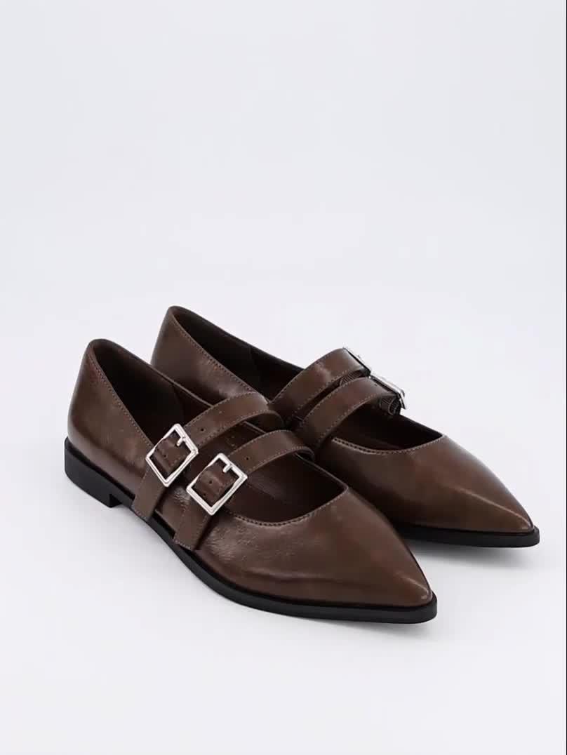 Video of v-by-very-pointed-double-strap-ballet-pump-olive
