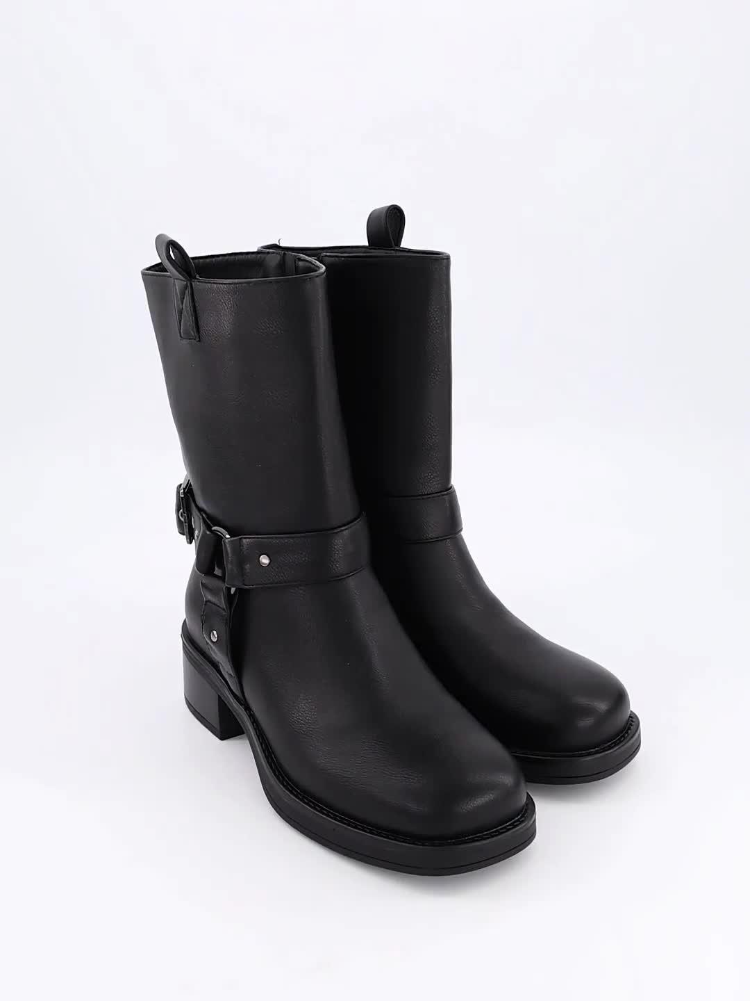 Image thumbnail 7 of 7 of V by Very Wide Fit Chunky Biker Ankle Boots - Black