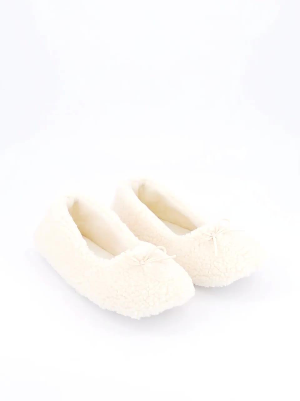 Image thumbnail 7 of 7 of V by Very Borg Ballerina Slipper - Cream