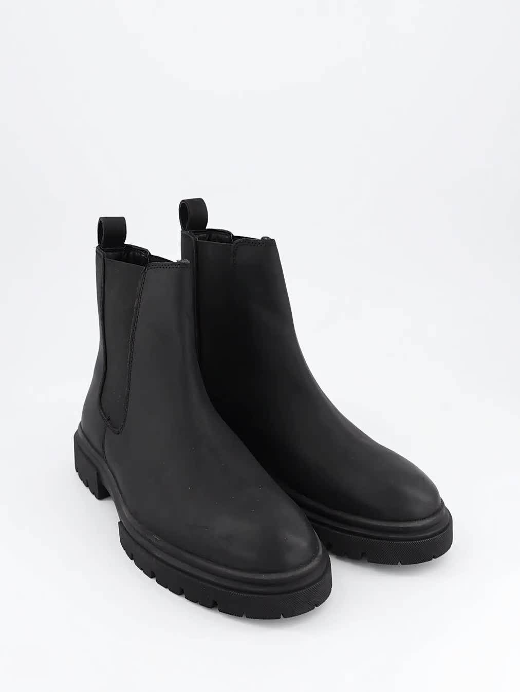 Video of the-very-collection-nobuck-leather-cleated-chelsea-bootsnbsp--black