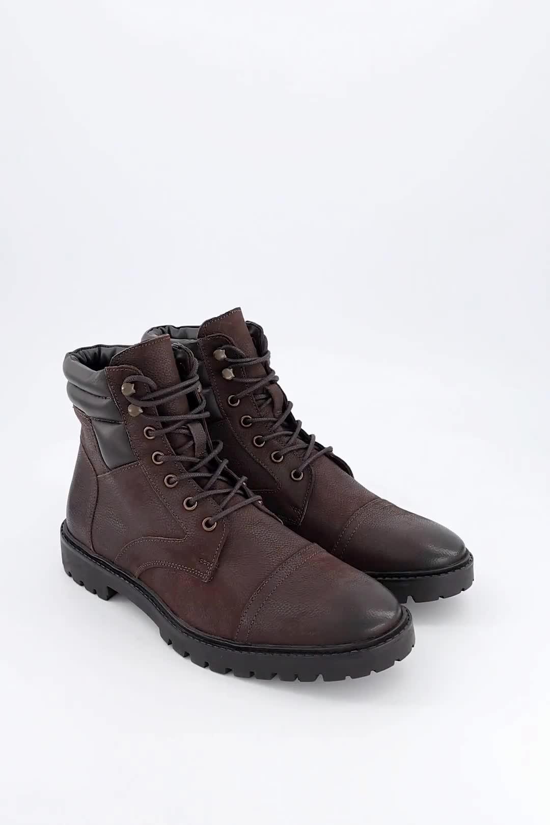 Video of the-very-collection-leather-lace-up-boots-brown