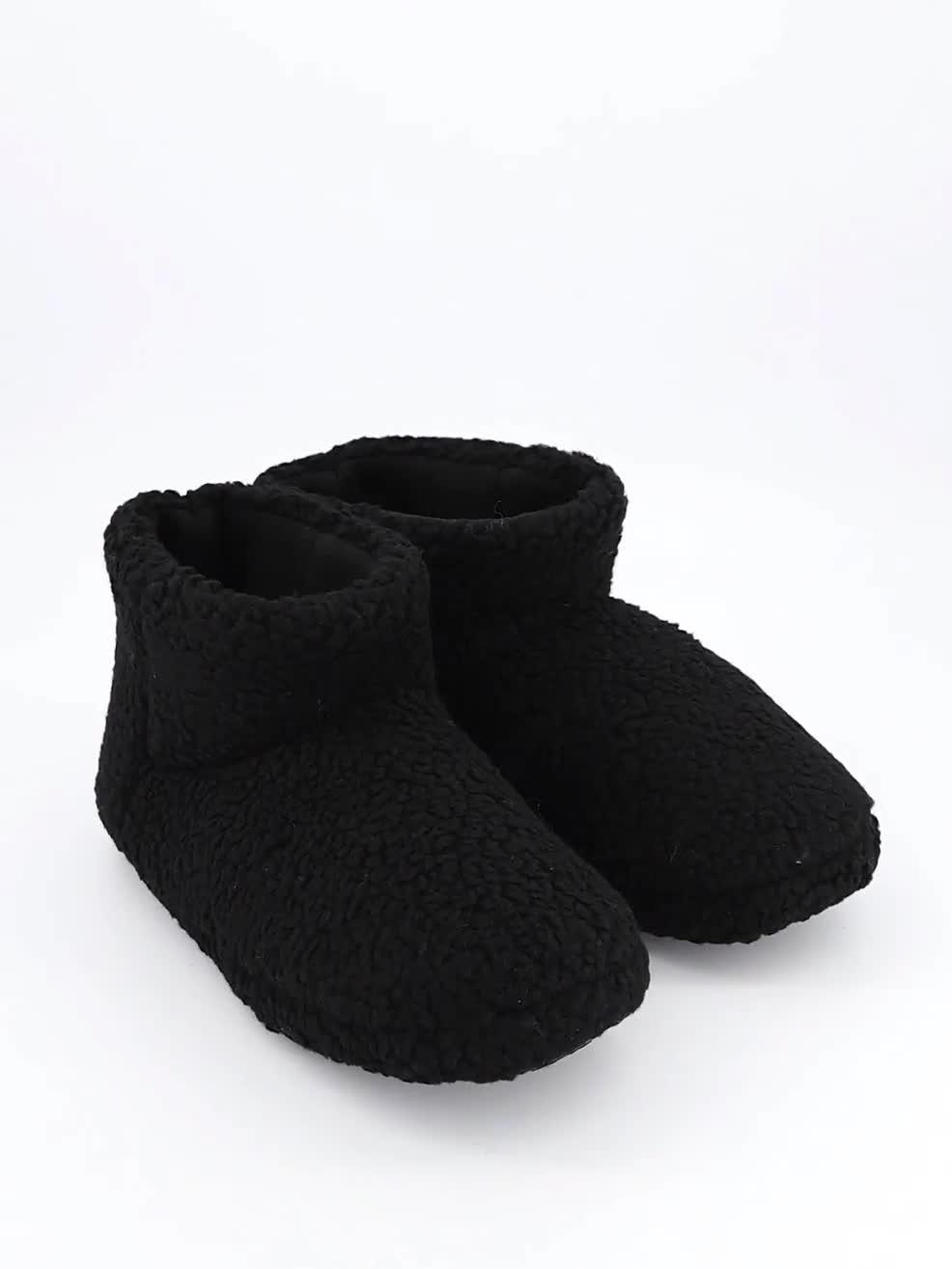 Image thumbnail 7 of 7 of The Very Collection Borg Slipper Boots - Black