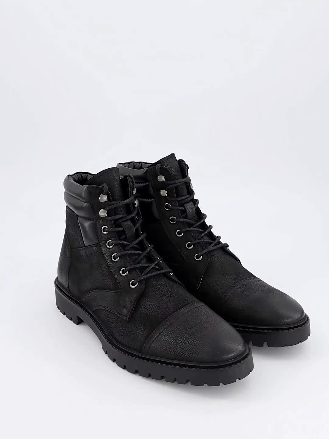 Video of the-very-collection-leather-lace-up-boots-black